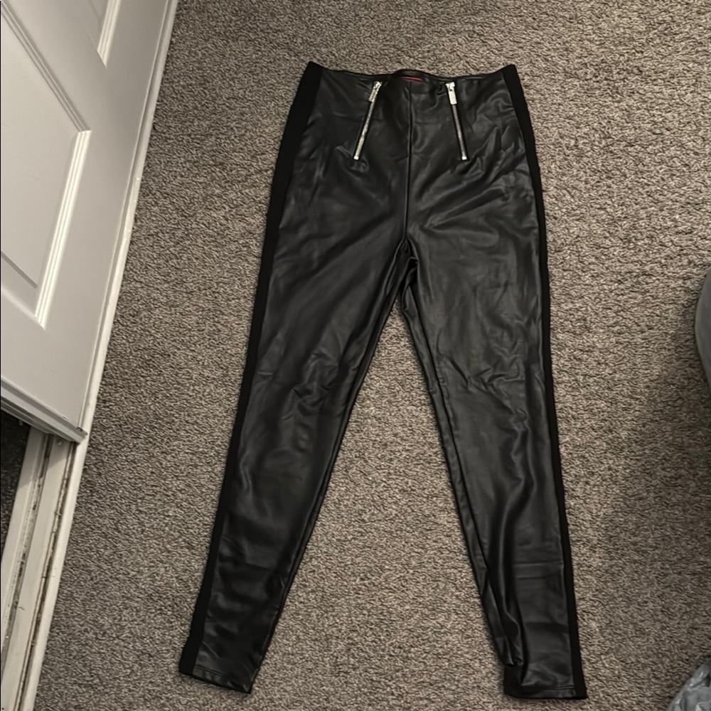 Guess Black Faux Leather Jeggings